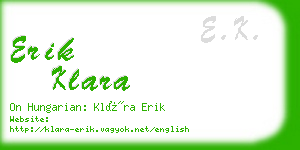 erik klara business card